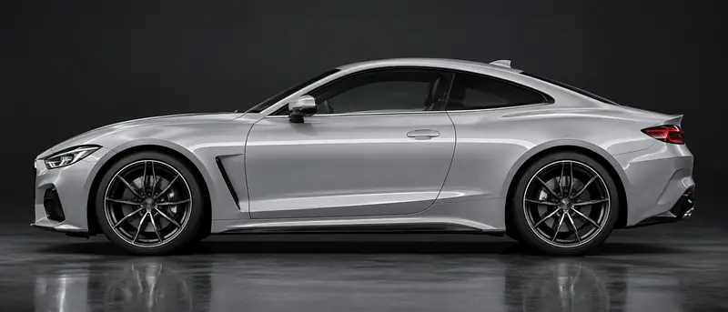 Sports coupe preview in the selected film color and finish