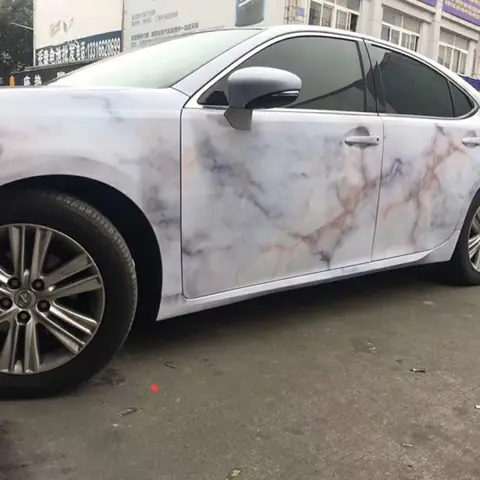 Low-Tack Gloss Marble Vinyl Wrap