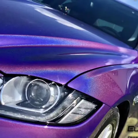 Purple Gloss Iridescent Rainbow Laser Chrome Vinyl Wrap