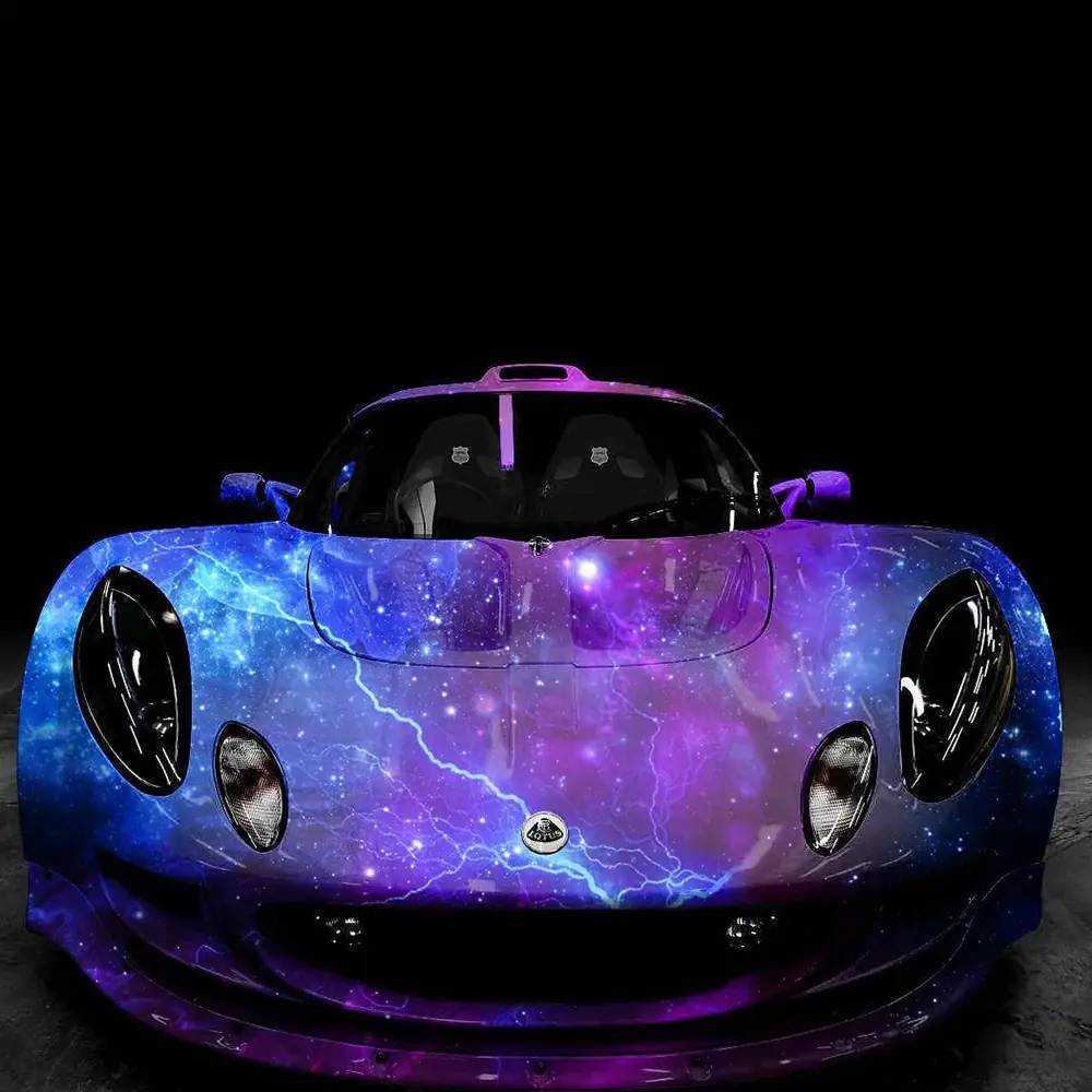 Low-Tack Blue Galaxy Vinyl Wrap