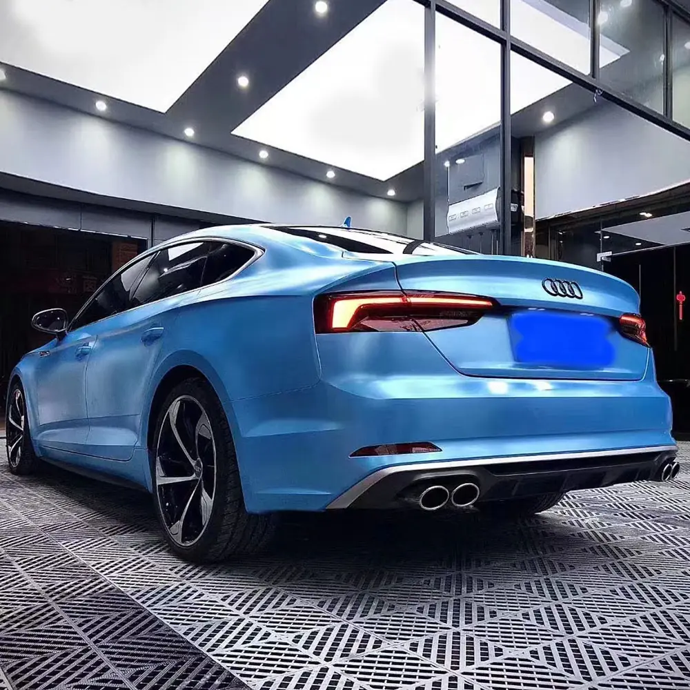 Sky Blue Satin Metallic Vinyl Wrap