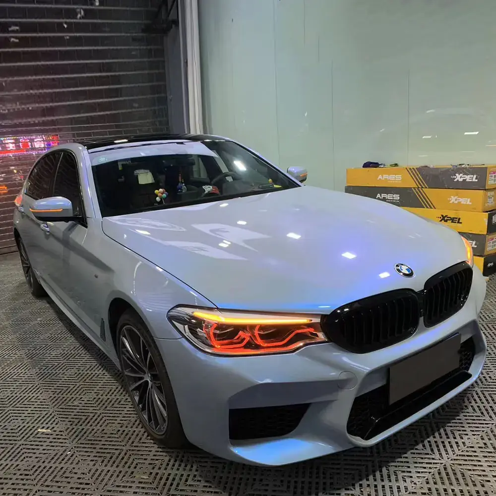 Grey Blue Twin-Color Candy Gloss Vinyl Wrap