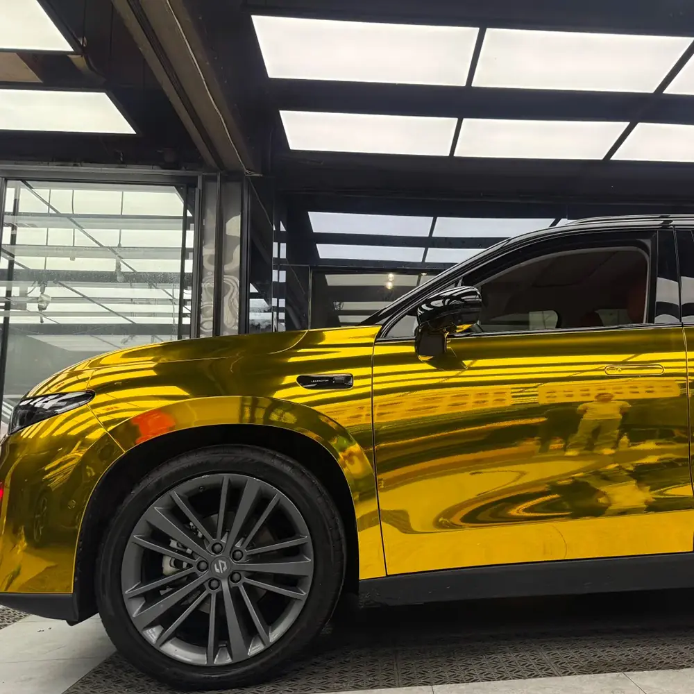 Super Stretch Mirror Chrome Gold PET Liner Wrap