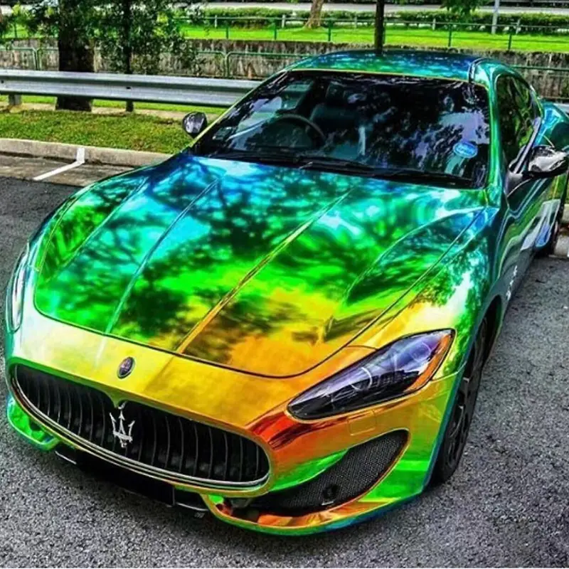 Green Rainbow Holographic Chrome Vinyl Wrap