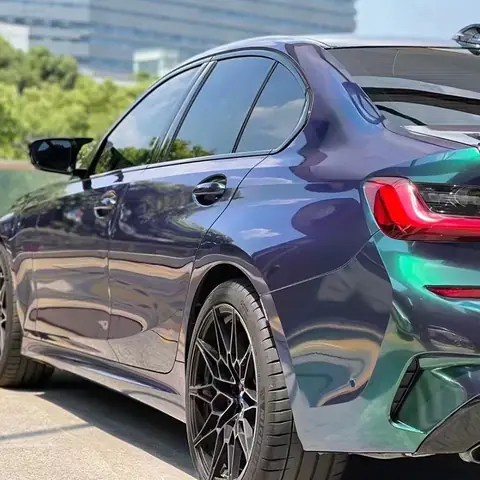 Glossy Diamond Aurora Green PET Liner Wrap