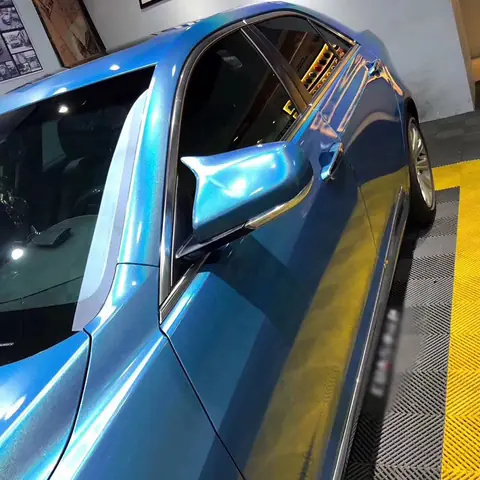 Blue Gloss Iridescent Laser Holographic Vinyl Wrap