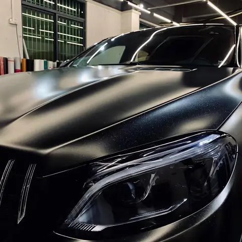 Black Matte Heavy Metallic Vinyl Wrap
