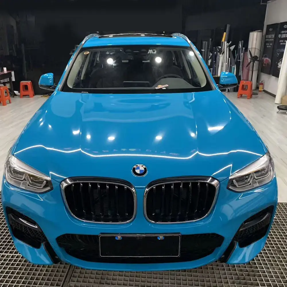 Miami Blue Super Gloss Crystal Vinyl Wrap