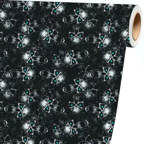 Low-Tack Skull Print Vinyl Wrap