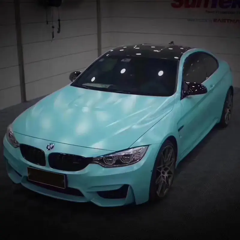 Lake Blue Satin Metallic Vinyl Wrap
