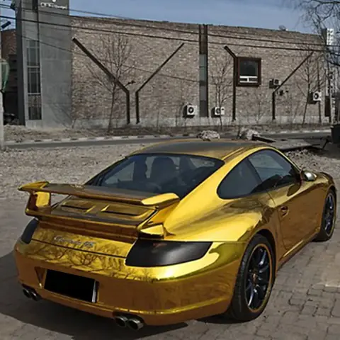 Mirror Chrome Gold PET Liner Wrap
