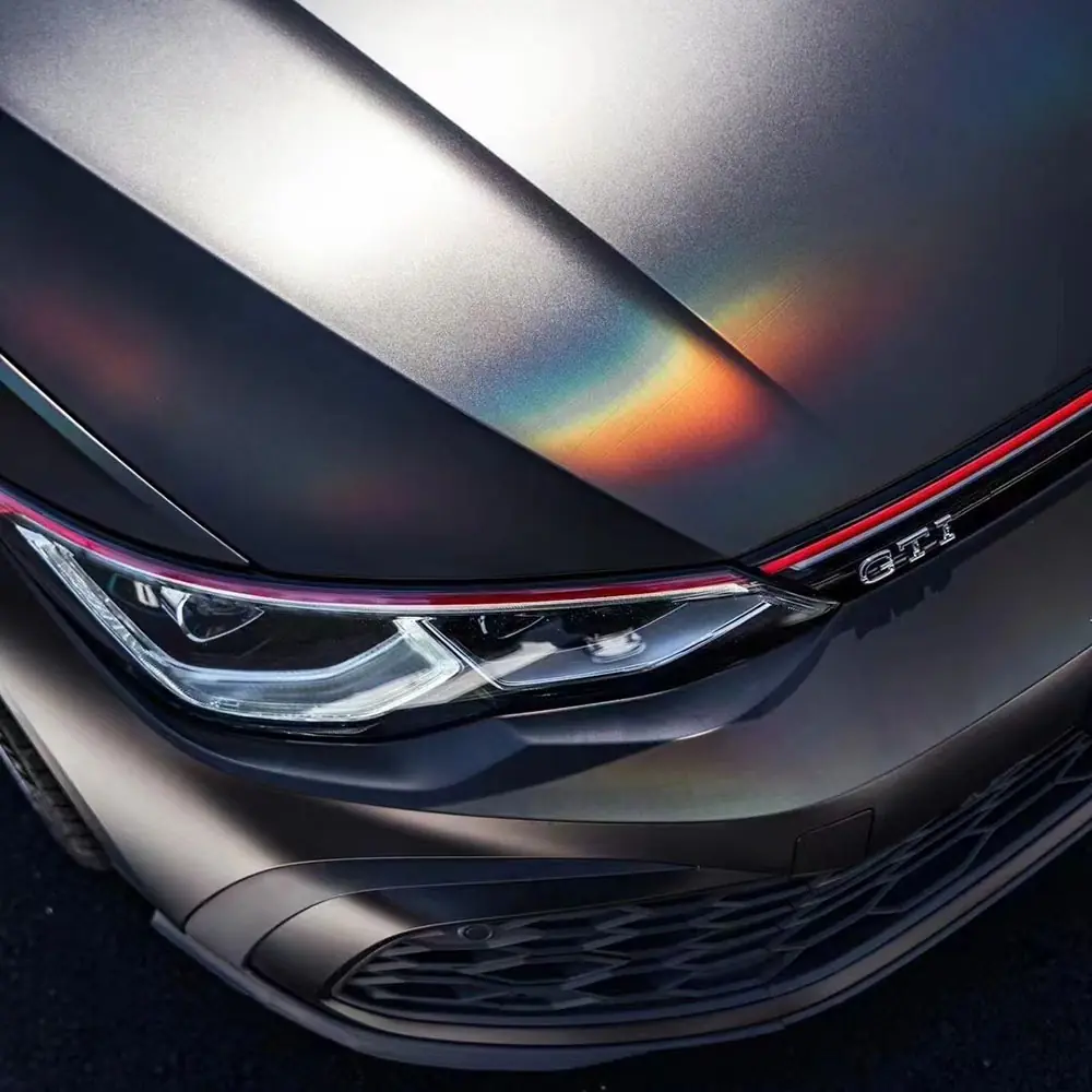 Matte Chrome Neon Tungsten PET Liner Wrap