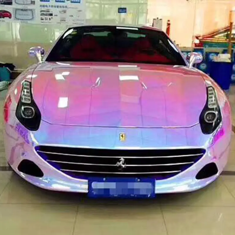 White Rainbow Holographic Chrome Vinyl Wrap