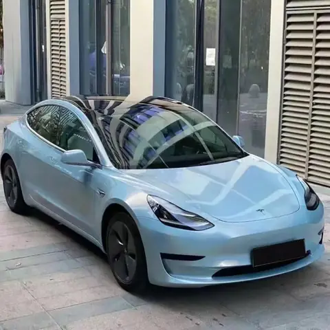 Sea Blue Iridescent Rainbow Laser Chrome Vinyl Wrap