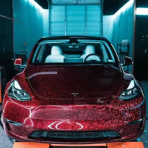 Red Forged Carbon PET Liner Wrap