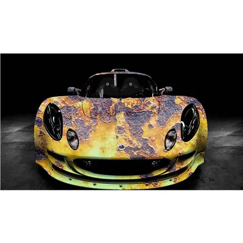 Low-Tack Iron Rust Camo Vinyl Wrap