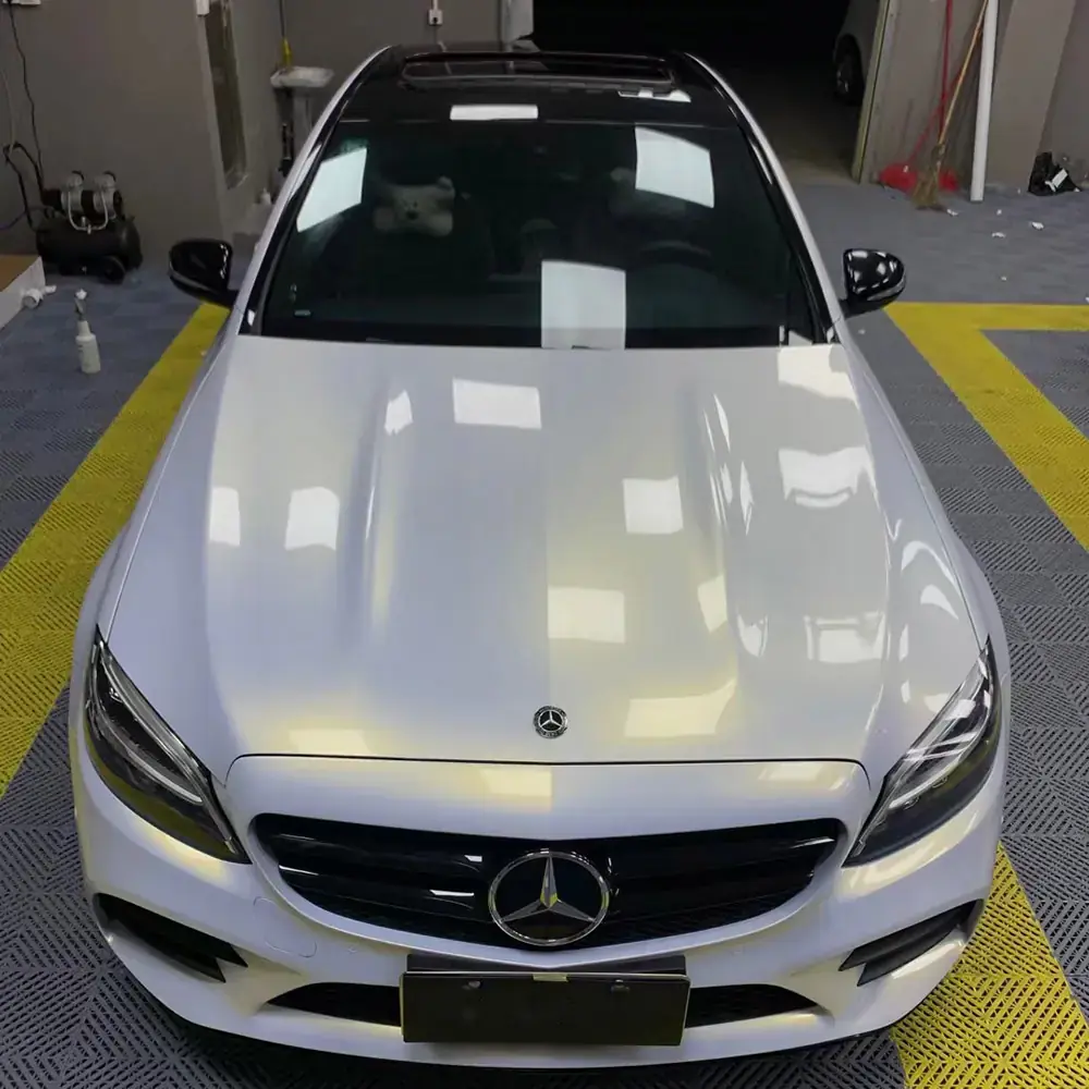Gloss White to Gold Color-Shift Vinyl Wrap